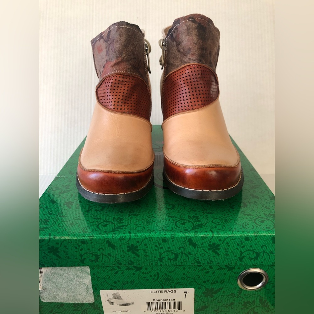 Elite Rags Cognac & Tan Booties